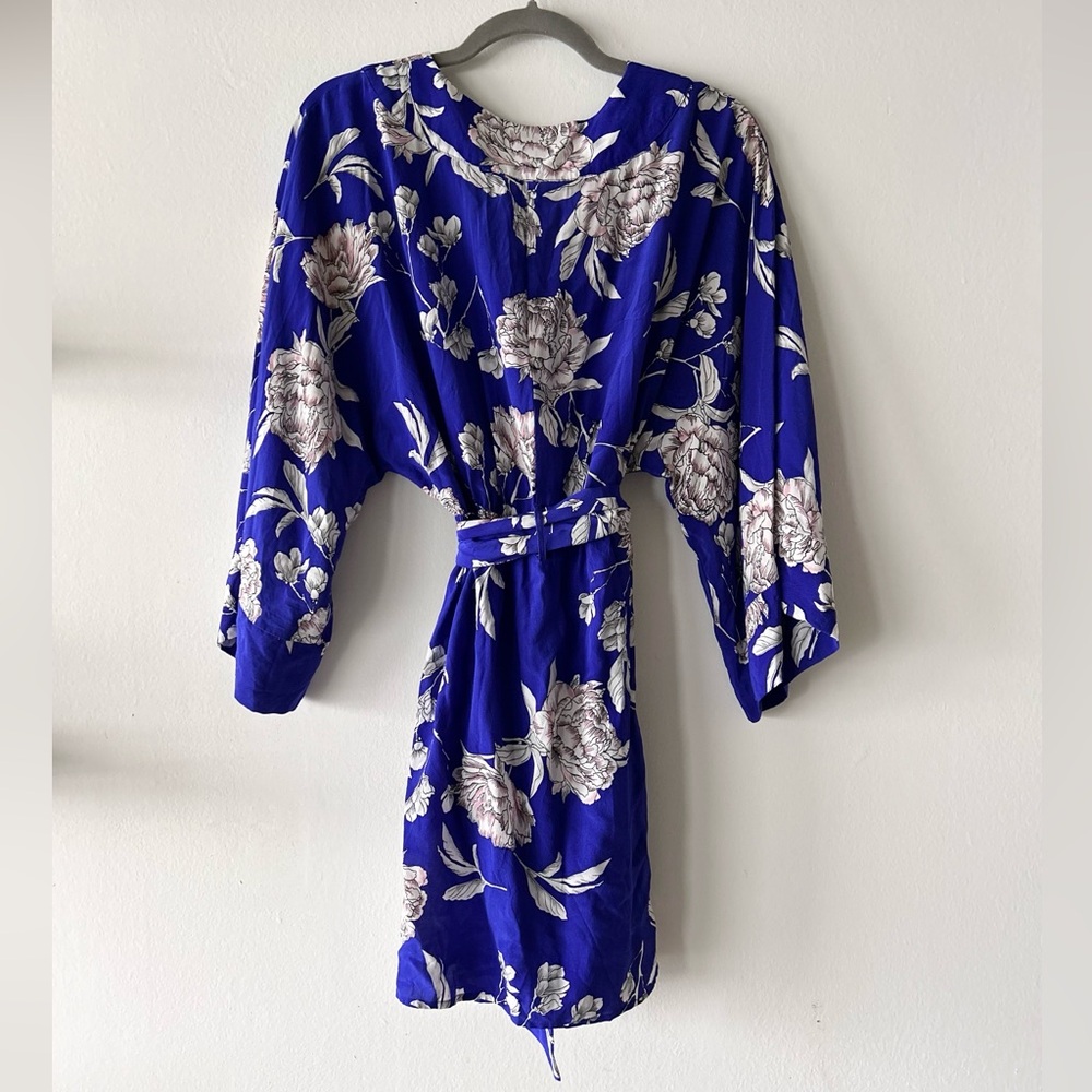 YUMI KIM Rare Silk Floral Mini Dress Party Tie-Waist V-Neck Summer Dress - Picture 7 of 15